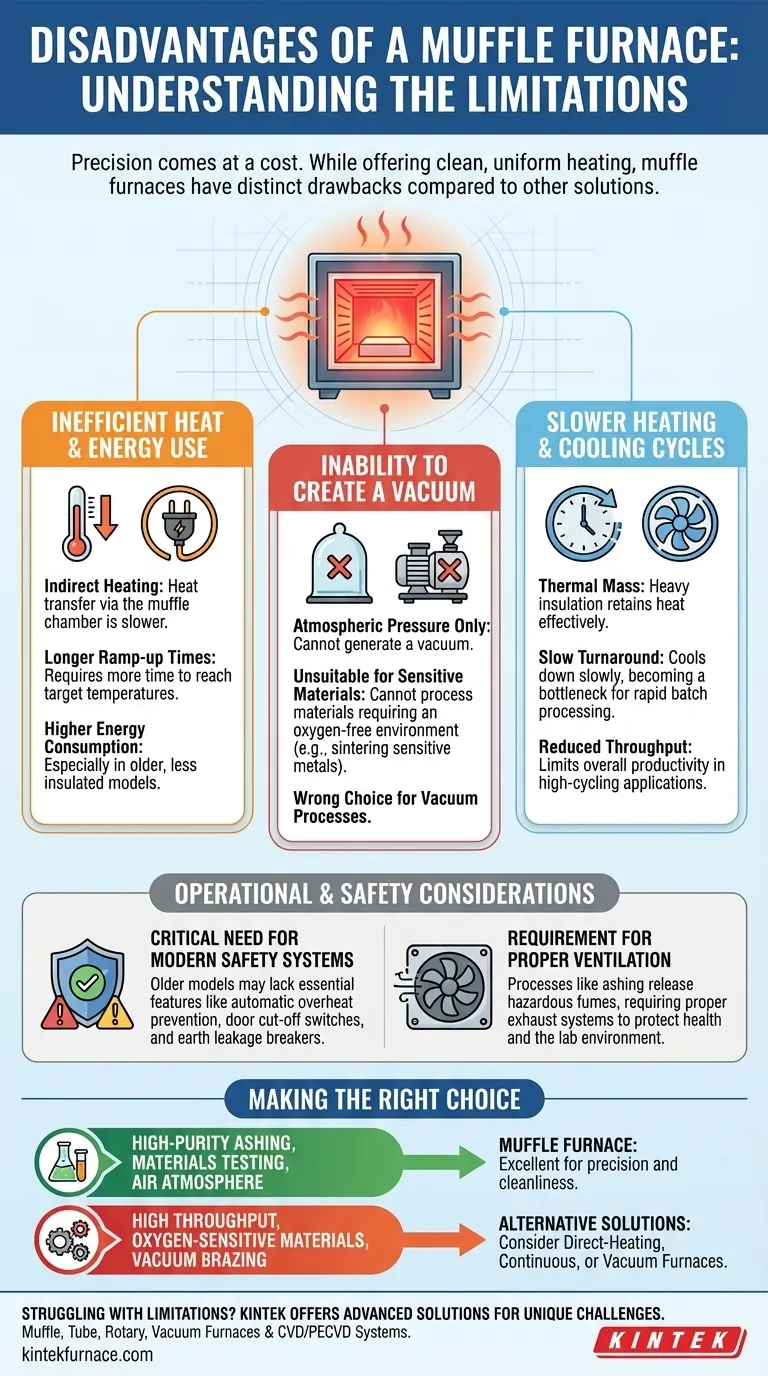 What are the disadvantages of a muffle furnace? Understanding Key Limitations for Your Lab Visual Guide