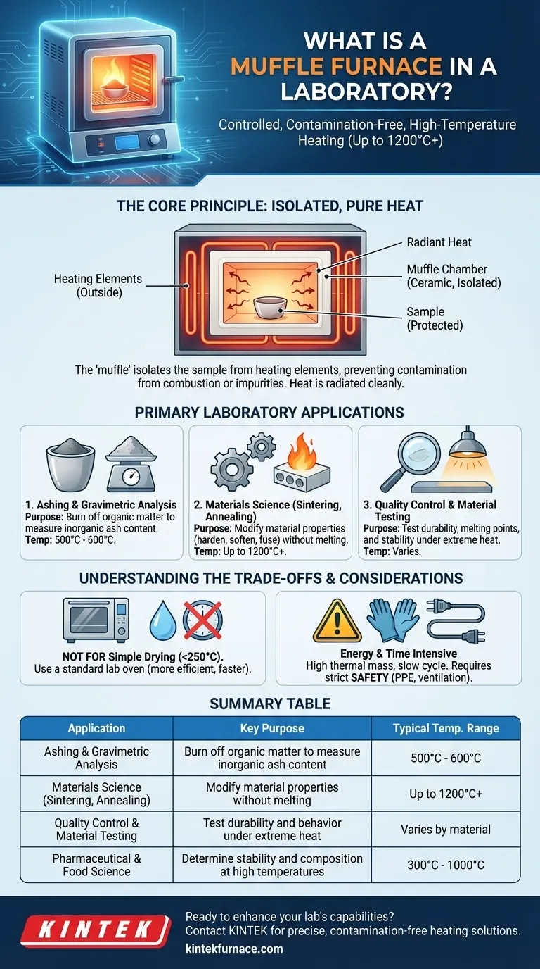 What is the use of muffle furnace in laboratory? Achieve Pure, High-Temperature Heat for Accurate Analysis Visual Guide