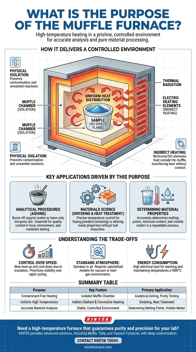 What is the purpose of the muffle furnace? Achieve Pure, High-Temperature Processing Visual Guide
