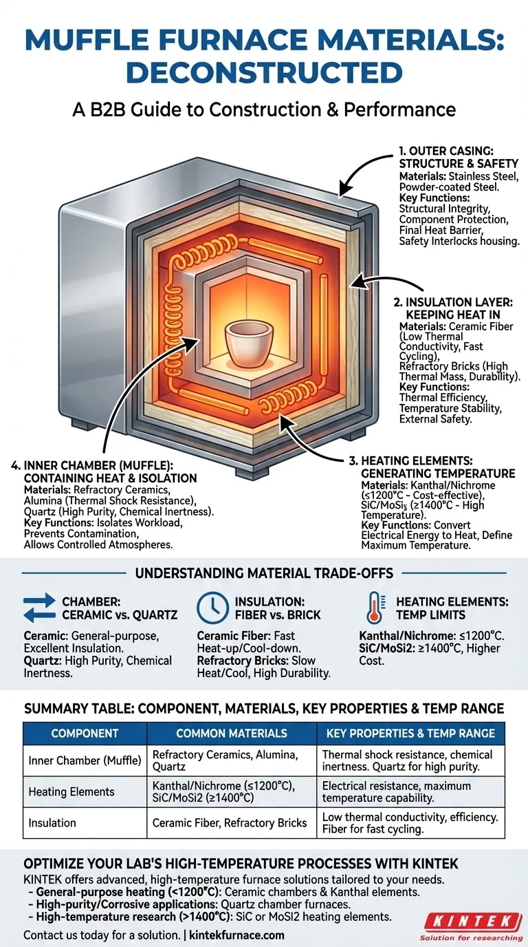 Quais materiais são usados no forno mufla? Um guia para componentes críticos e desempenho Guia Visual