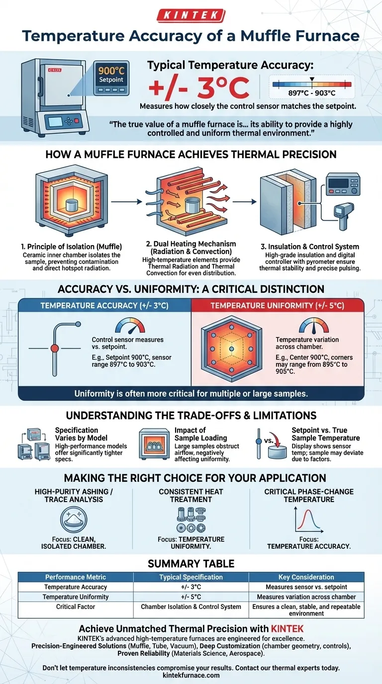 Qual é a precisão da temperatura de um forno mufla? Garantindo Controle Preciso para o seu Laboratório Guia Visual