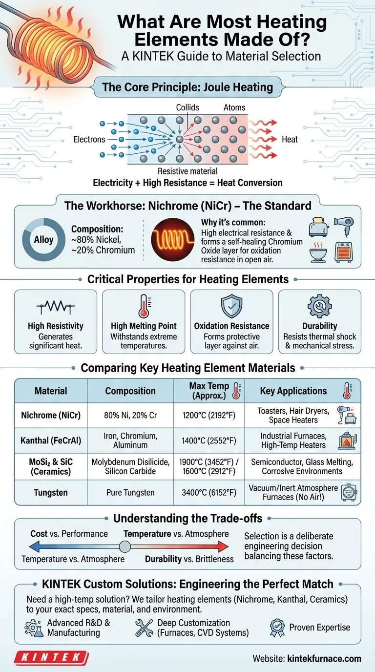 Di cosa sono fatti la maggior parte degli elementi riscaldanti? Scopri il materiale migliore per le tue esigenze di riscaldamento Guida Visiva