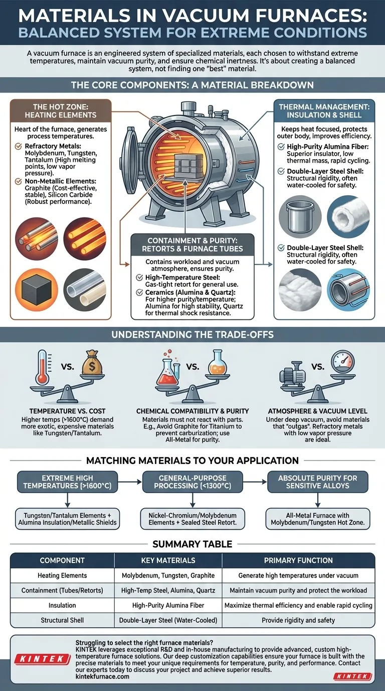 Quali materiali vengono utilizzati in un forno a vuoto? Una guida alle prestazioni ad alta temperatura Guida Visiva
