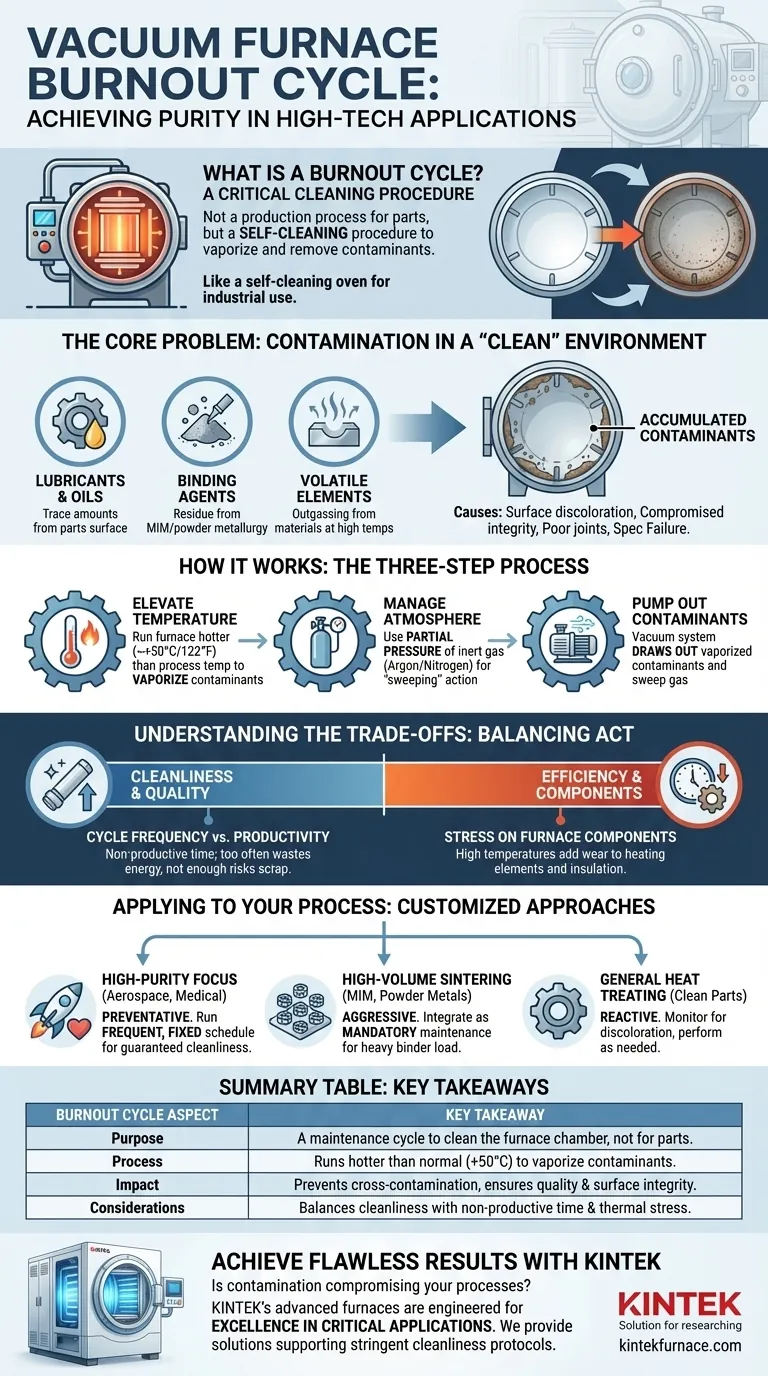 真空炉的燃尽循环（Burnout Cycle）是什么？高纯度热处理的关键 图解指南