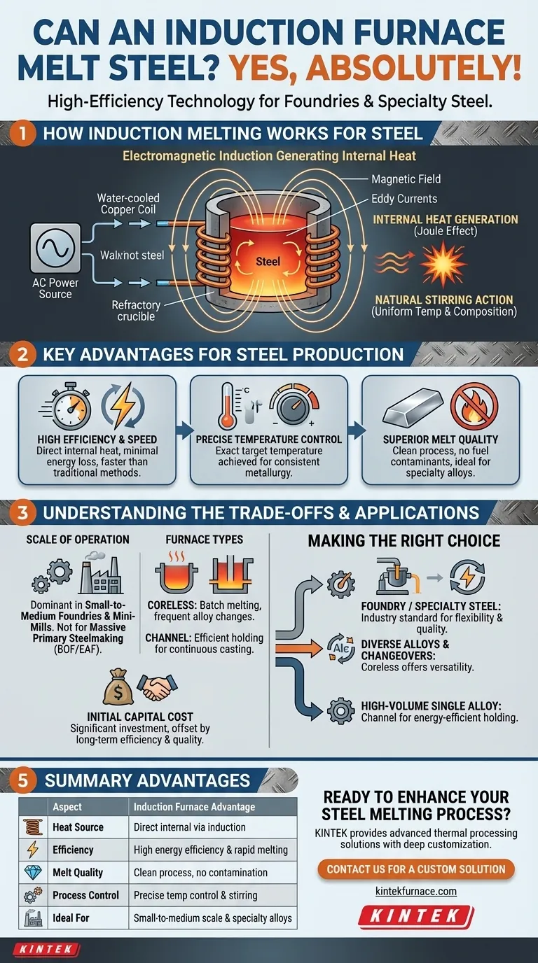 Un forno a induzione può fondere l'acciaio? Ottieni una fusione dell'acciaio veloce, pulita e controllata Guida Visiva