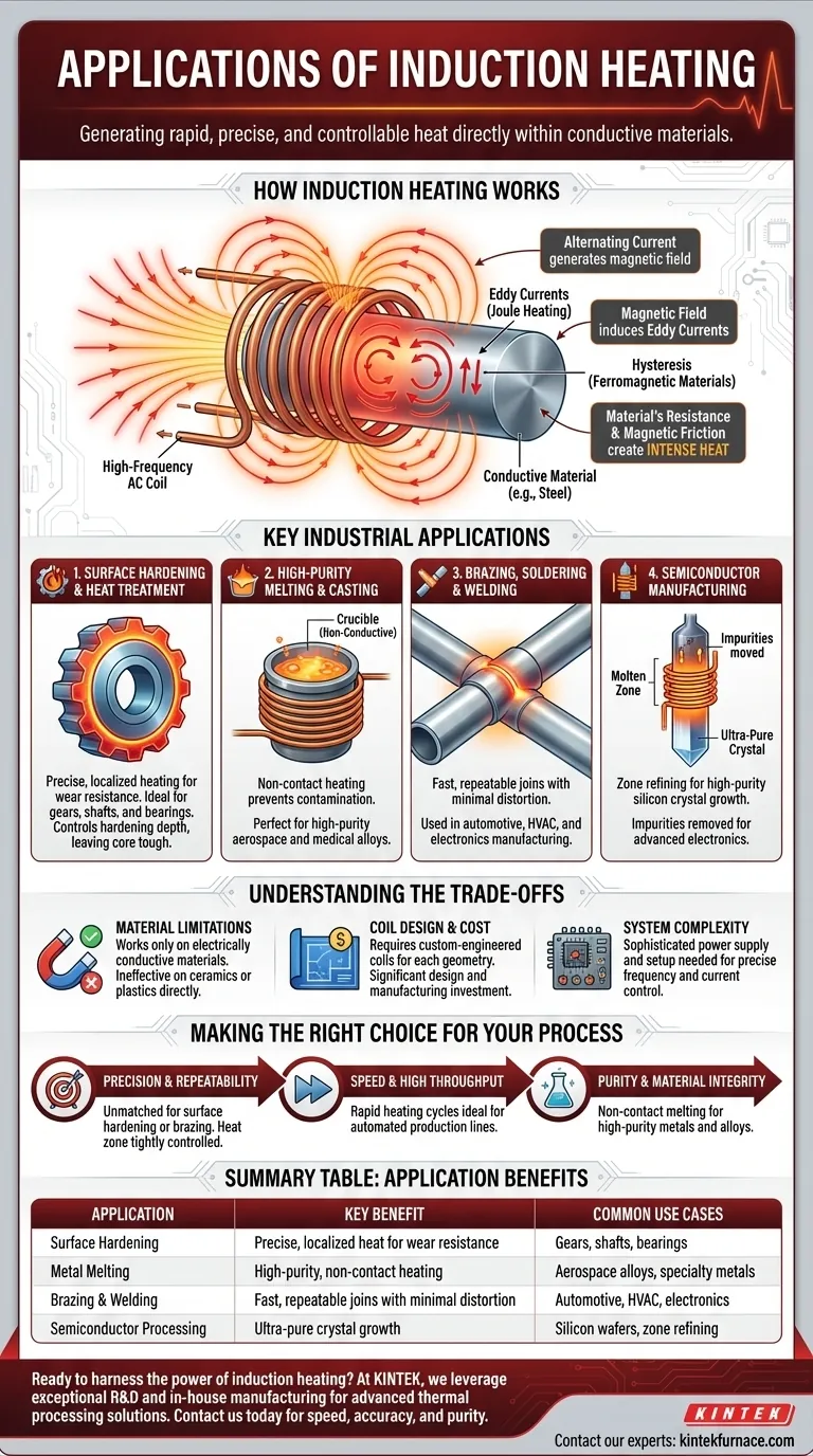 Was sind die Anwendungen der Induktionserwärmung? Entfesseln Sie Präzision, Geschwindigkeit & Reinheit in Ihrem Prozess Visuelle Anleitung