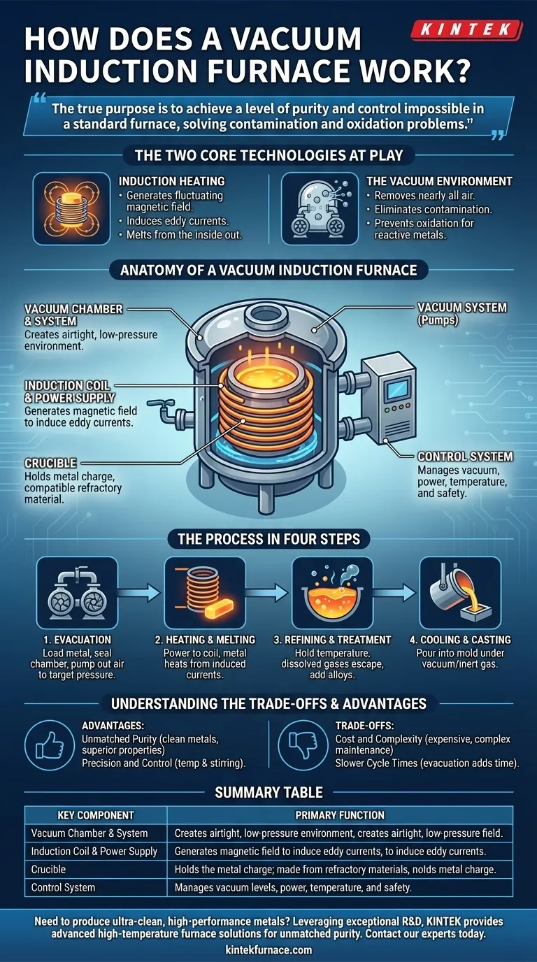 How does a vacuum induction furnace work? Achieve Ultra-Clean Metal Melting for Superior Alloys Visual Guide