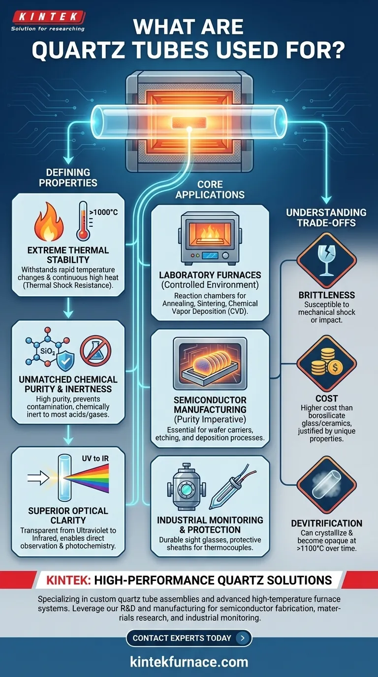 Для чего используются кварцевые трубки? Незаменимы для высокотемпературных применений с высокой степенью чистоты Визуальное руководство