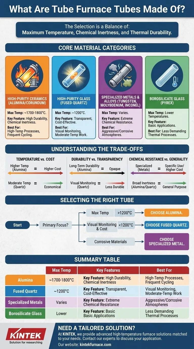 What are tube furnace tubes made of? Select the Right Material for Your Process Visual Guide