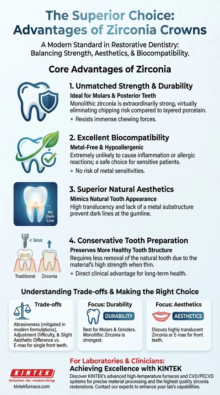 Quais são as vantagens das coroas de zircônia? Obtenha Restaurações Dentárias Duráveis, Estéticas e Biocompatíveis Guia Visual