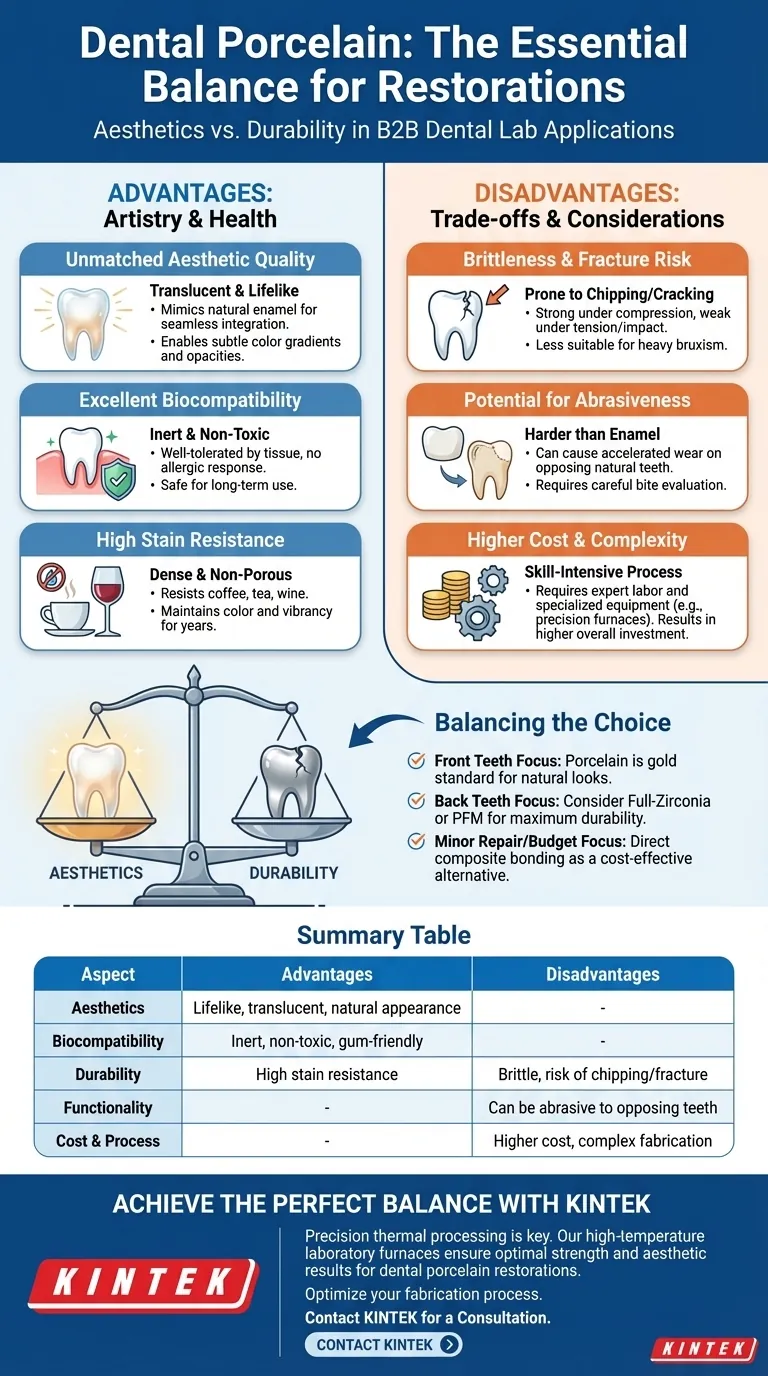 Quali sono i vantaggi e gli svantaggi della porcellana dentale? Raggiungi un perfetto equilibrio tra estetica e durata Guida Visiva