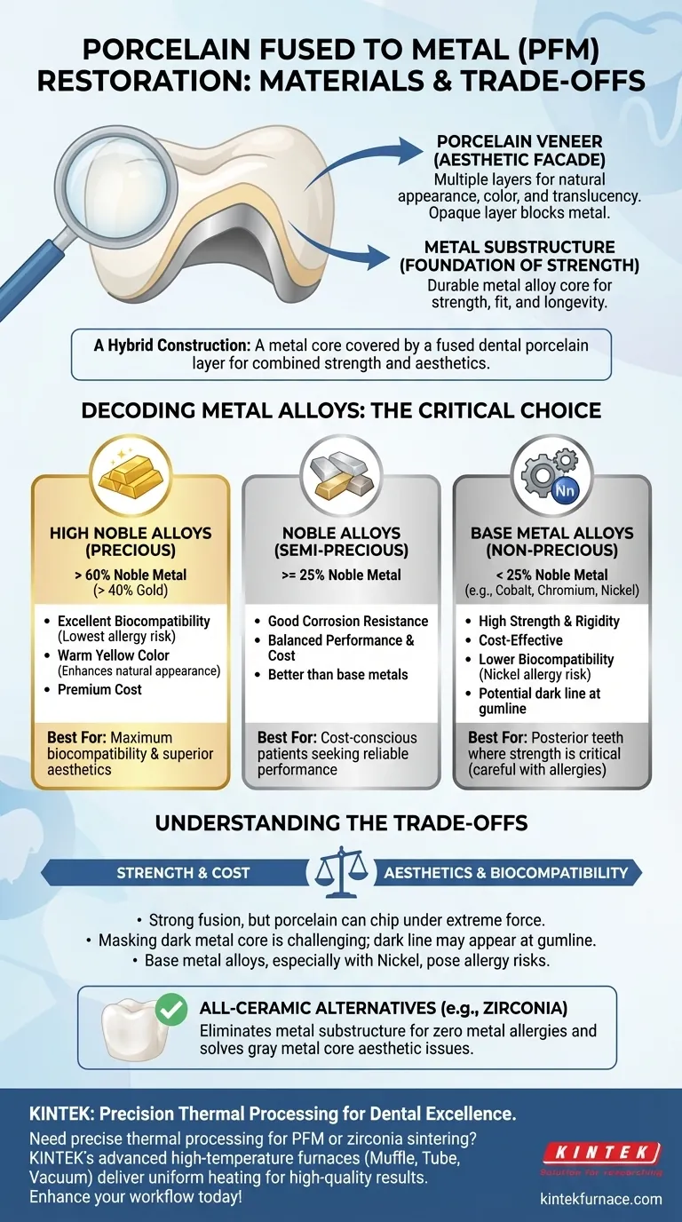 Quale materiale viene utilizzato nel restauro in porcellana fusa su metallo? Una guida alle leghe e all'estetica Guida Visiva