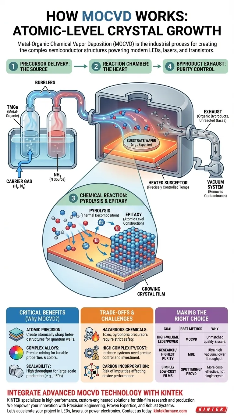 Comment fonctionne le MOCVD ? Un guide du dépôt de couches minces au niveau atomique Guide Visuel