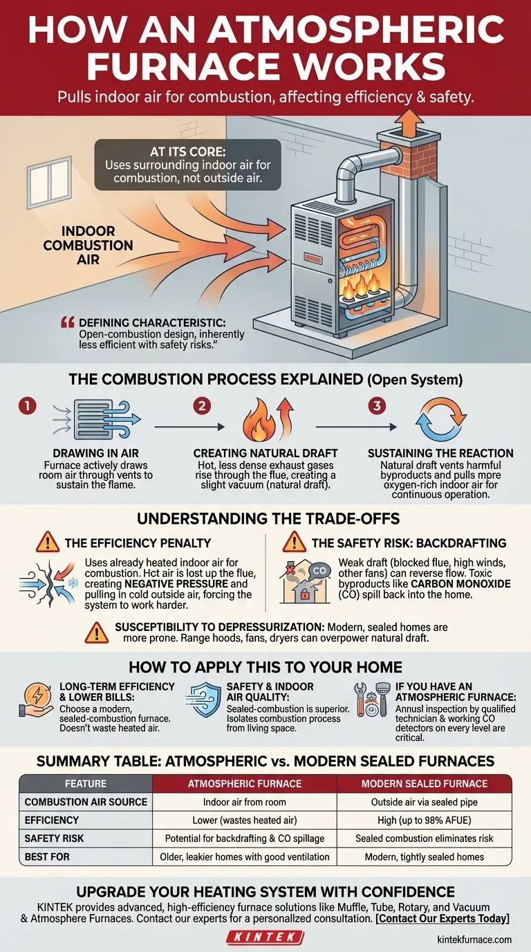 Como funciona um forno atmosférico? Compreendendo a Eficiência e os Riscos de Segurança Guia Visual