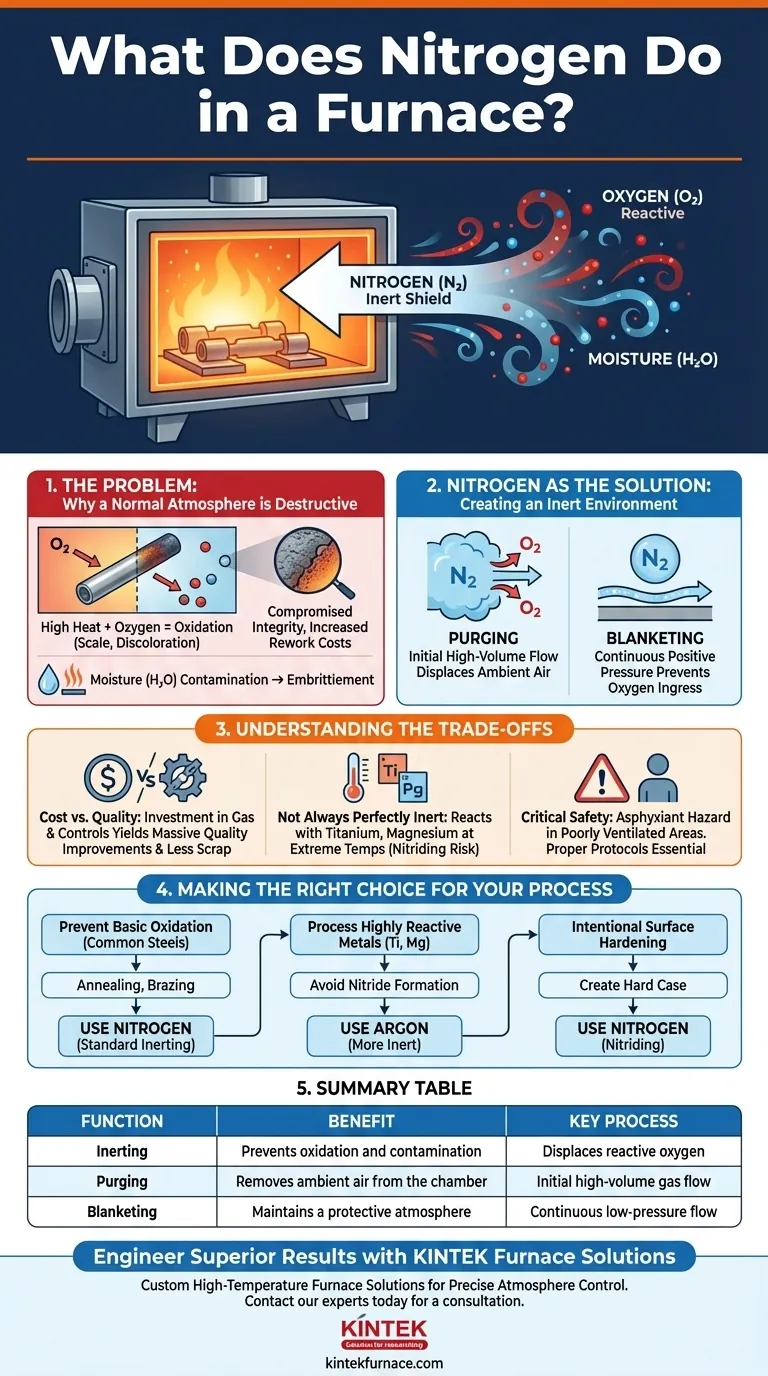 What does nitrogen do in a furnace? Create an Inert, Oxygen-Free Atmosphere for Superior Results Visual Guide