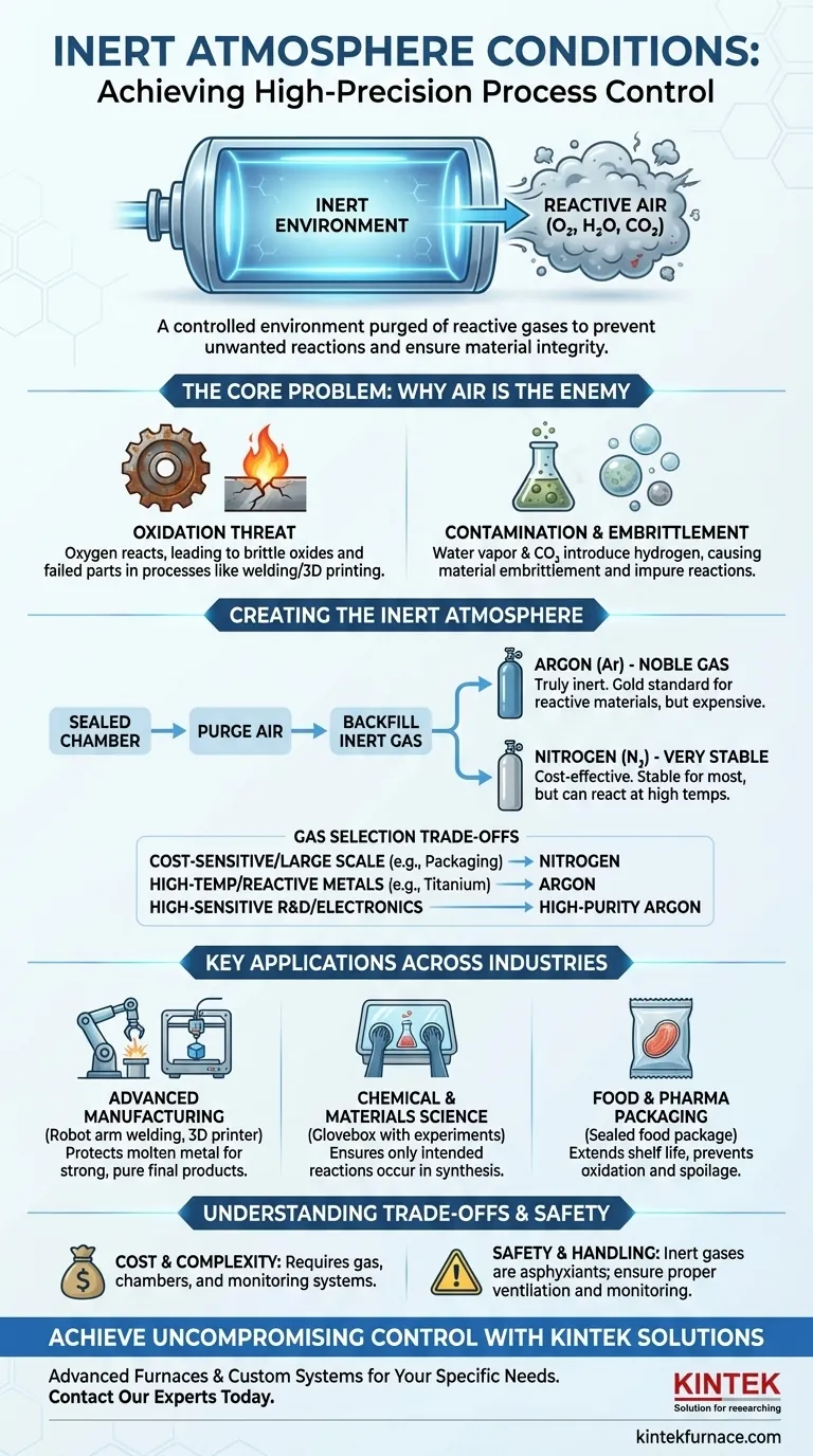 O que são condições de atmosfera inerte? Alcance Pureza e Controle em Seus Processos Guia Visual