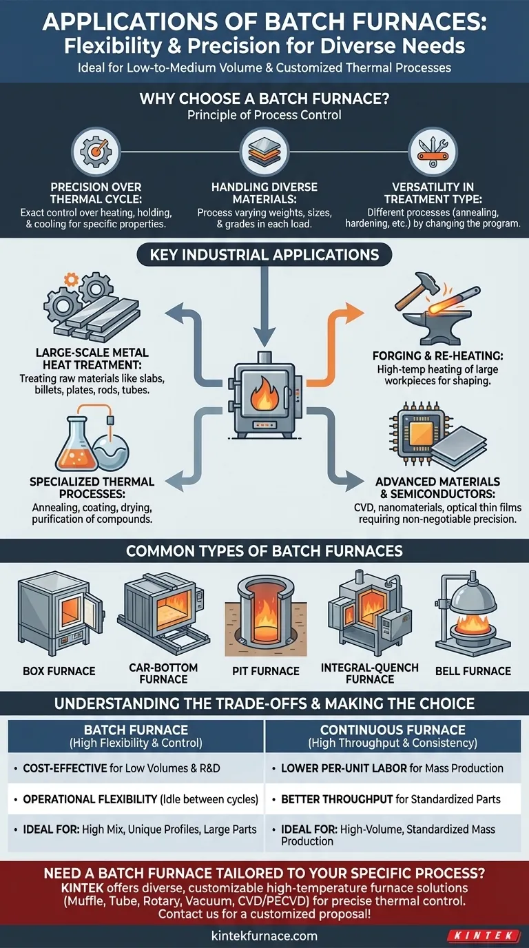 Quais são as aplicações do forno de batelada? Obtenha Processamento Térmico Preciso para Seus Materiais Exclusivos Guia Visual