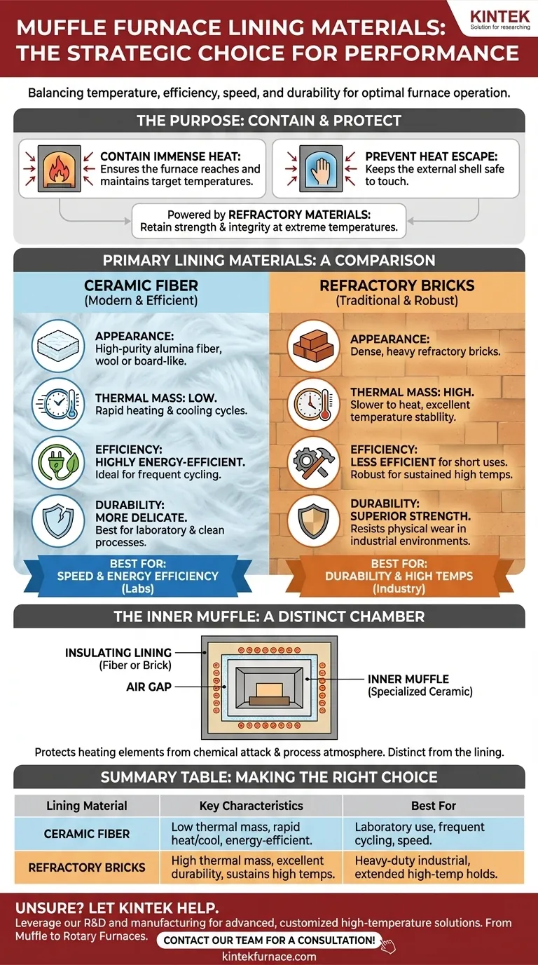 Qual é o material de revestimento de um forno mufla? Escolha o Refratário Certo para Suas Necessidades Guia Visual