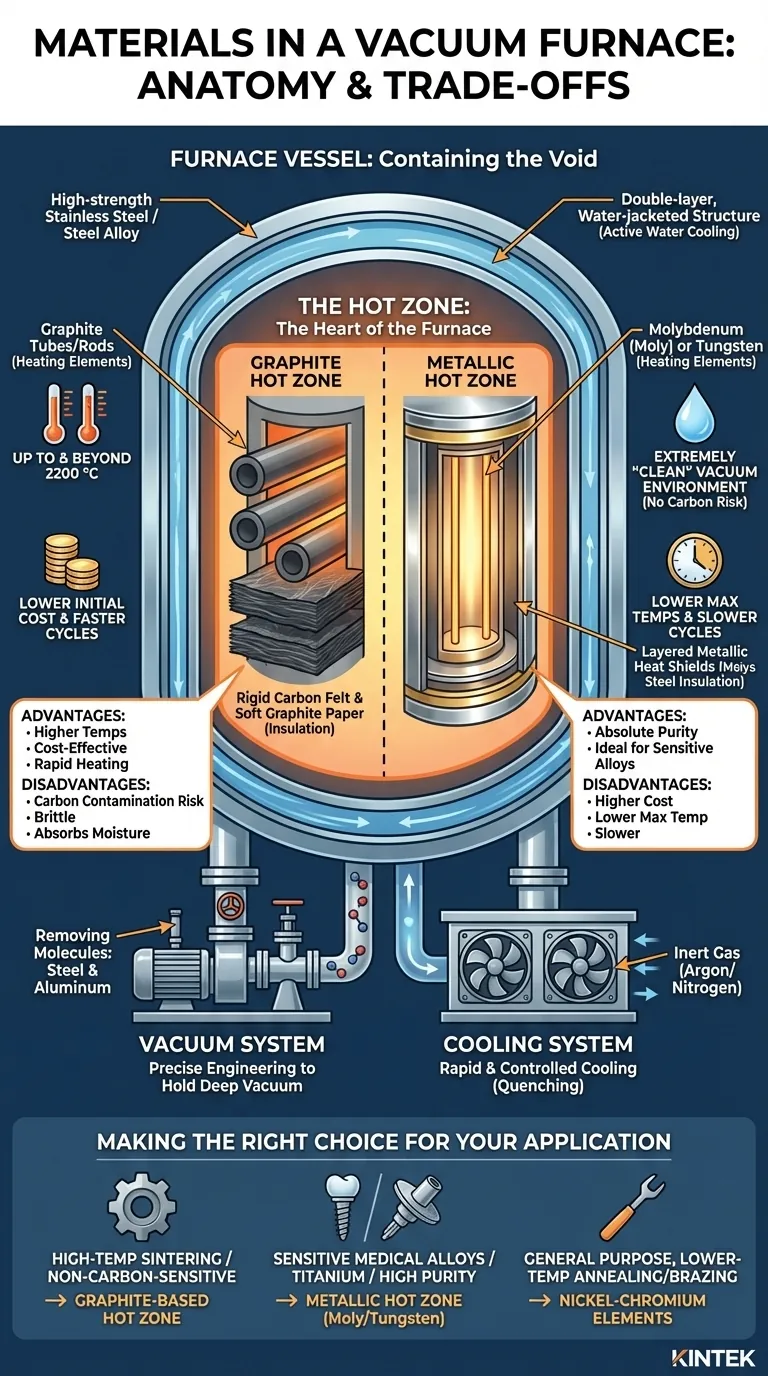 Quais materiais são usados em um forno a vácuo? Componentes chave para calor extremo e pureza Guia Visual