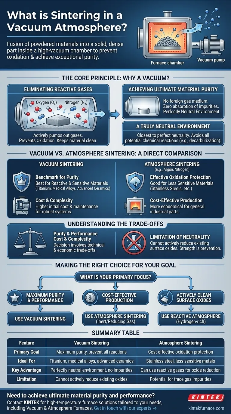 O que é sinterização em atmosfera de vácuo? Alcance a Pureza Máxima para Peças de Alto Desempenho Guia Visual