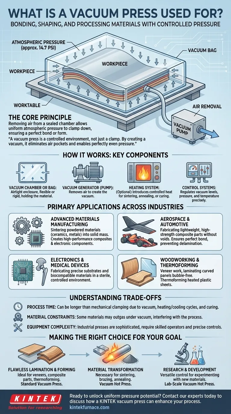 A cosa serve una pressa a vuoto? Ottieni incollaggi impeccabili e trasformazione dei materiali Guida Visiva
