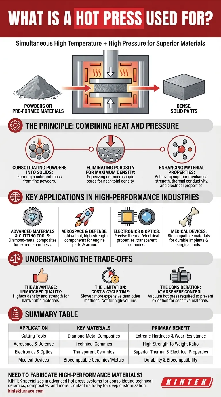 A cosa serve una pressa a caldo? Fabbricare materiali densi e ad alte prestazioni Guida Visiva