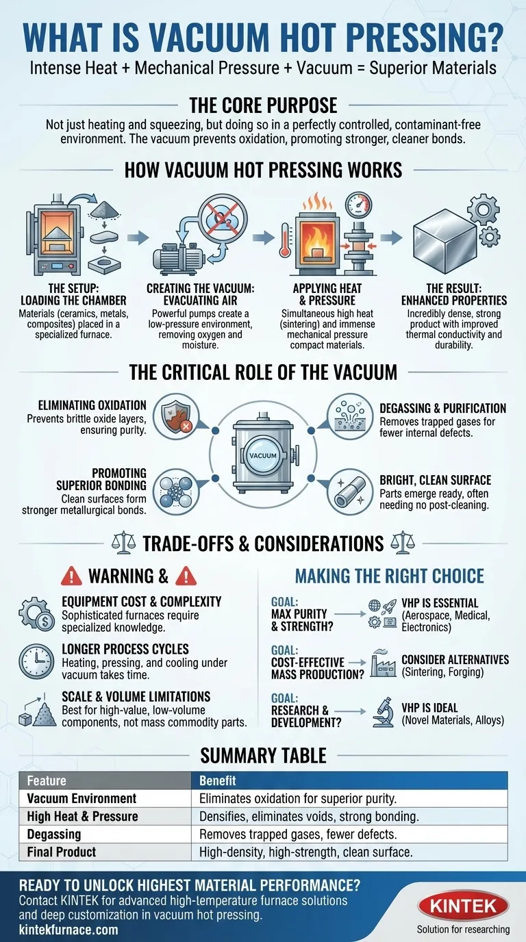 Что такое вакуумно-горячее прессование? Достижение превосходной прочности и чистоты материала Визуальное руководство