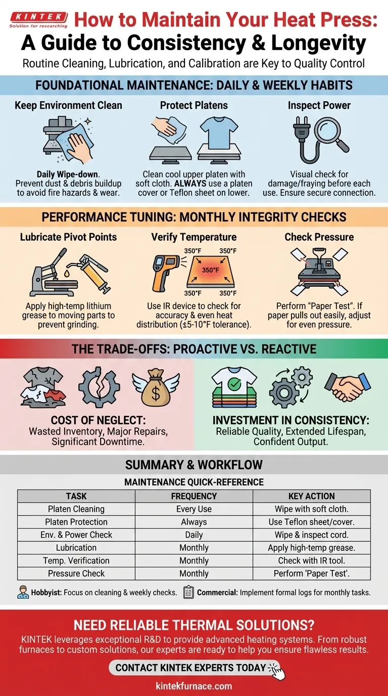 열 프레스 기계를 어떻게 유지 관리해야 할까요? 일관된 인쇄와 수명을 위한 사전 예방 가이드 시각적 가이드
