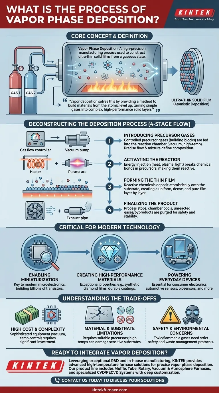 Qual è il processo di deposizione in fase vapore? Costruire film ultra-sottili per applicazioni high-tech Guida Visiva