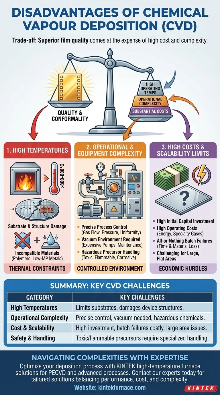 Quali sono gli svantaggi del metodo di deposizione chimica da fase vapore? Costi elevati, complessità e limiti dei materiali Guida Visiva
