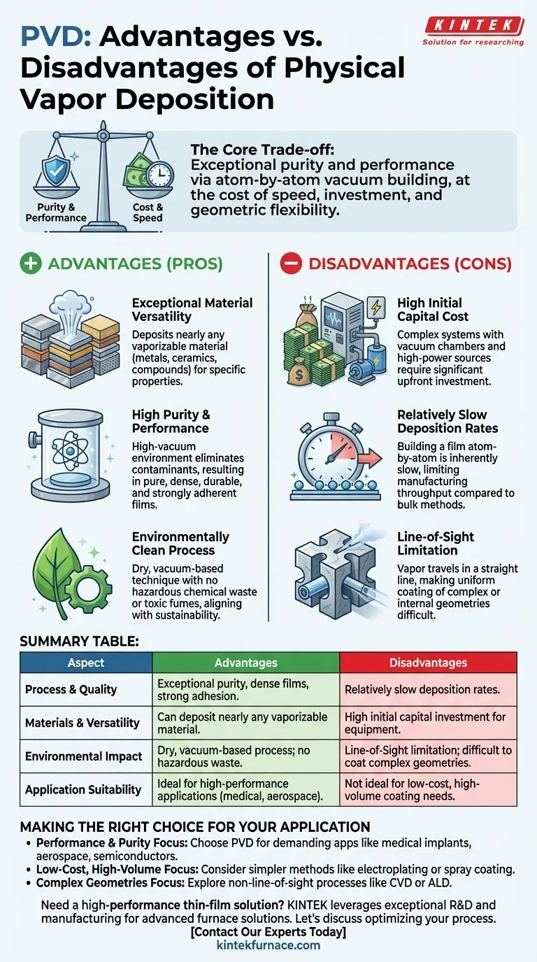 ¿Cuáles son las ventajas y desventajas de la deposición física de vapor? Una guía para películas delgadas de alto rendimiento Guía Visual