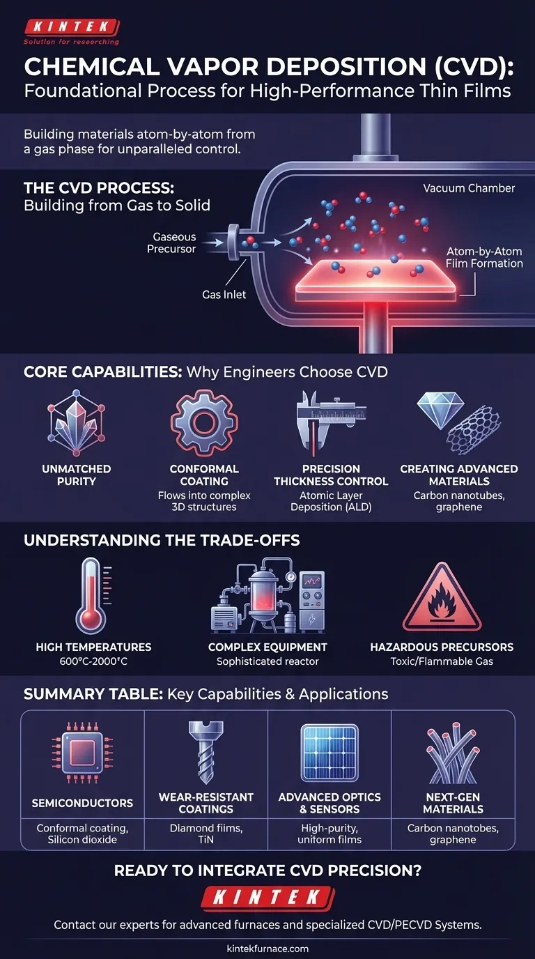ما هي استخدامات الترسيب الكيميائي للبخار؟ أطلق العنان للتحكم على المستوى الذري للمواد المتقدمة دليل مرئي