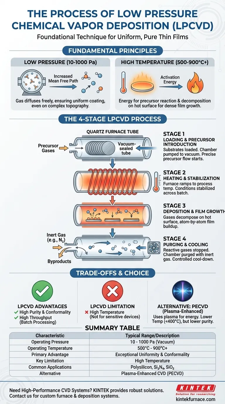 ¿Cuál es el proceso de deposición química de vapor a baja presión? Logre una uniformidad y pureza superiores en películas delgadas Guía Visual