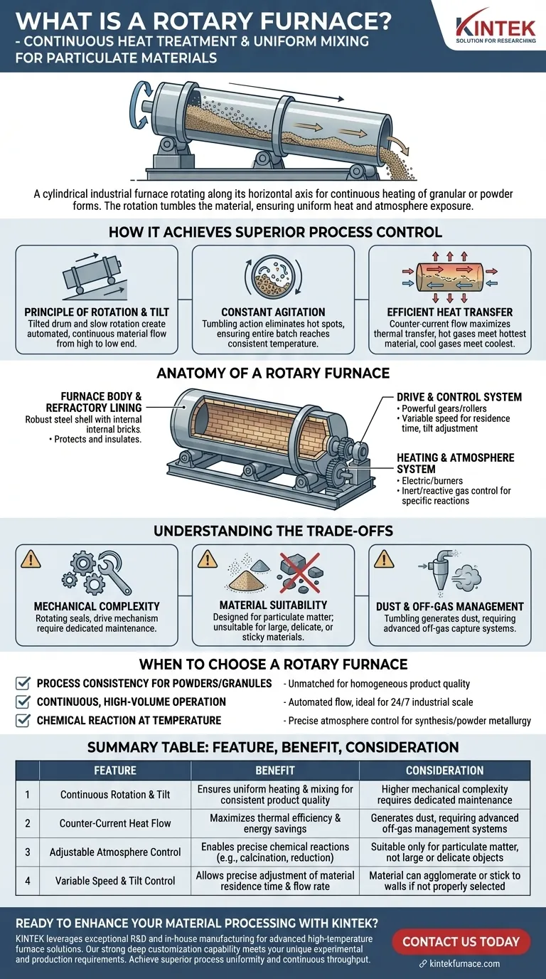 Cos'è un forno rotativo? Ottenere un riscaldamento e una miscelazione uniformi per i vostri materiali Guida Visiva