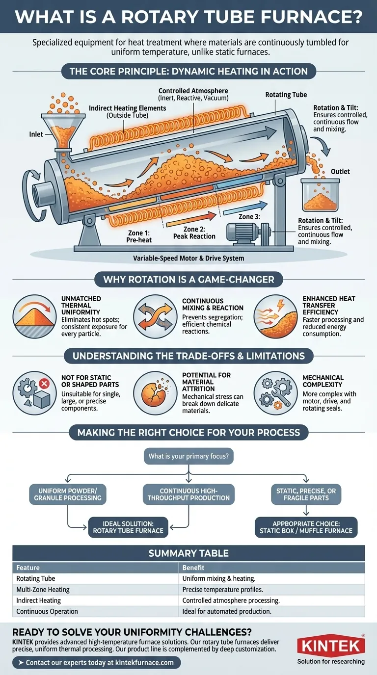 Qu'est-ce qu'un four à tube rotatif ? Obtenez une uniformité supérieure pour les poudres et les granulés Guide Visuel