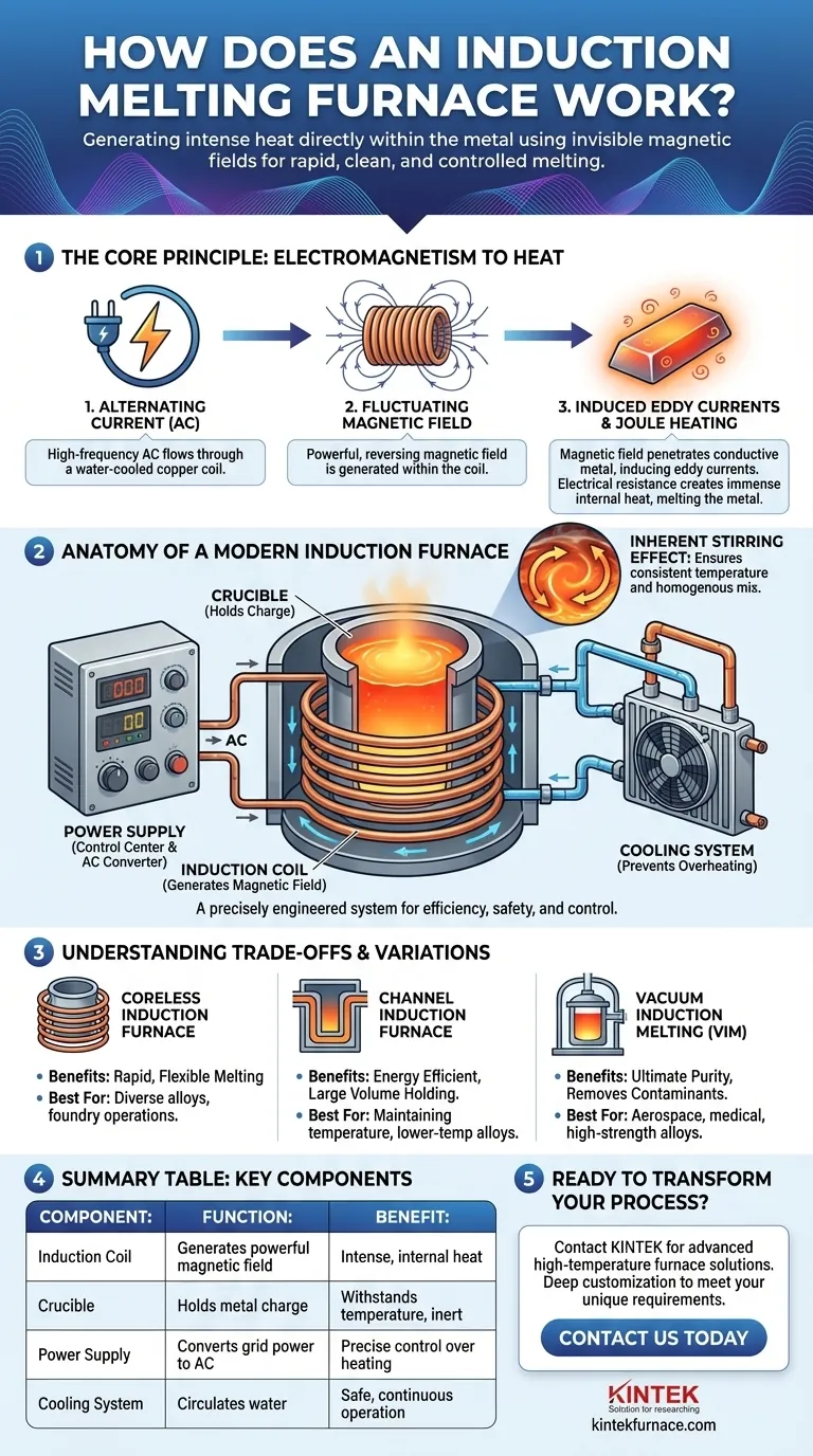 ¿Cómo funciona un horno de inducción para fundición? Logre una fusión de metales rápida, limpia y controlada Guía Visual