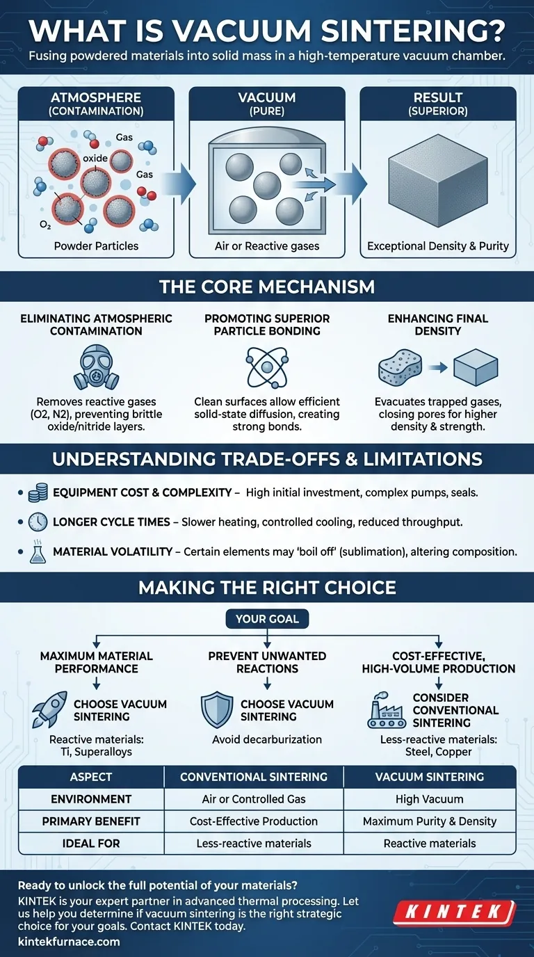 ¿Qué es la sinterización al vacío? Logre la máxima pureza y densidad para materiales avanzados Guía Visual