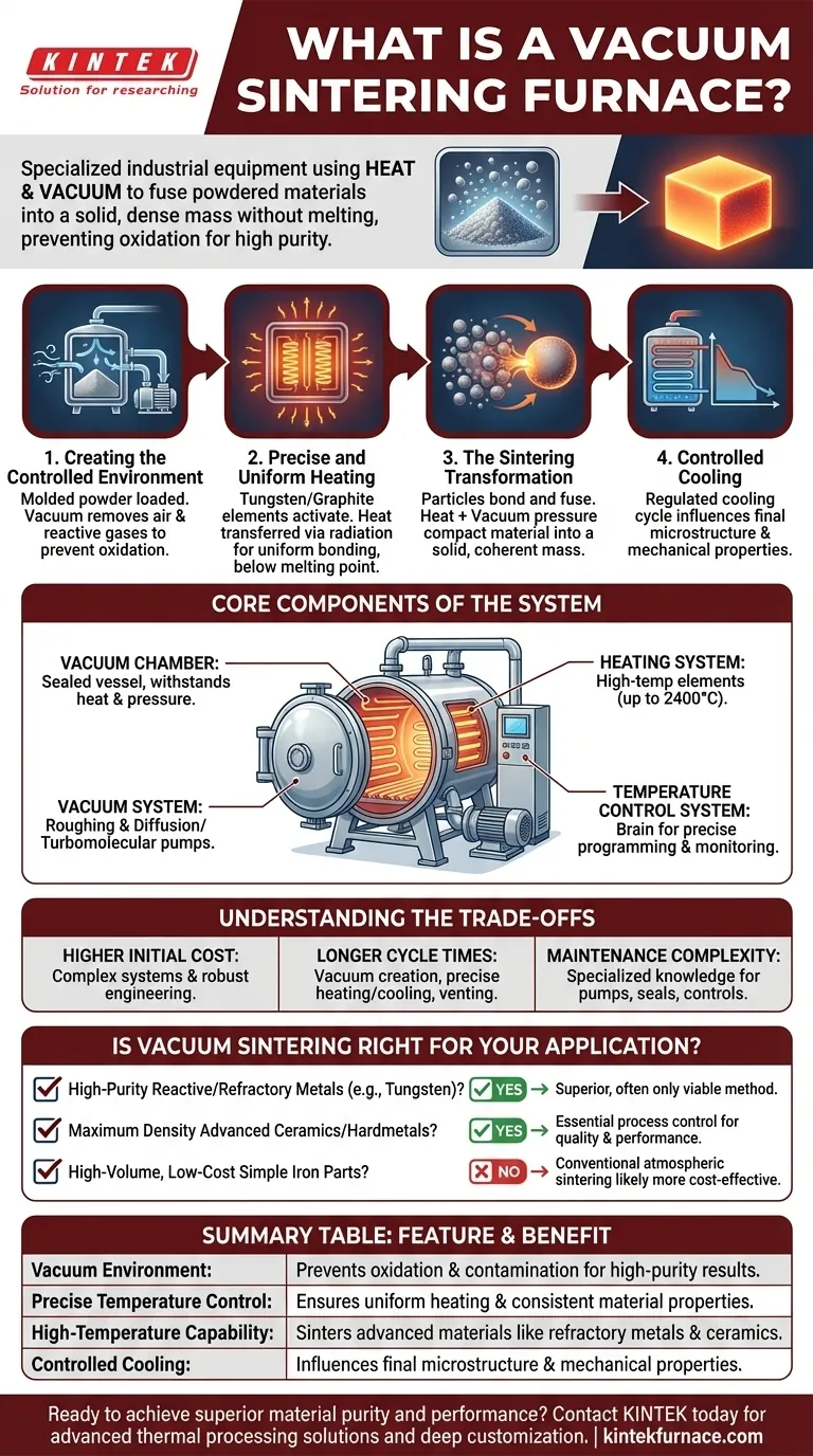 What is a vacuum sintering furnace? Achieve High-Purity, Dense Materials Visual Guide