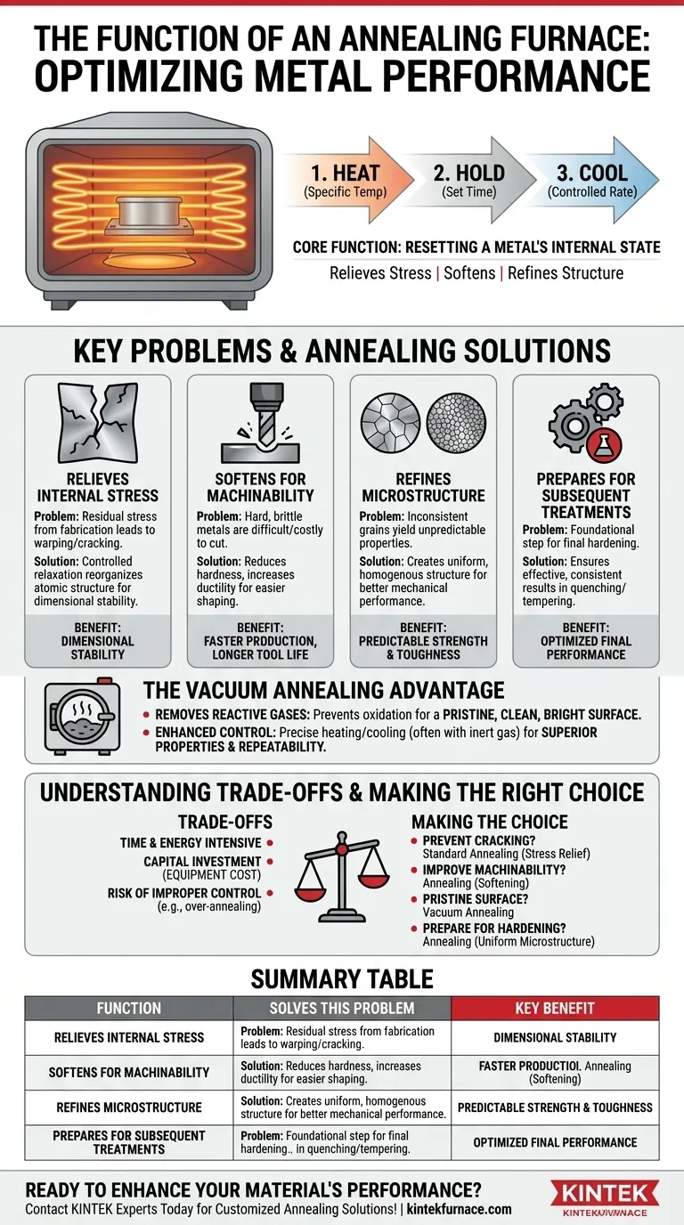 ¿Cuál es la función del horno de recocido? Control estratégico de las propiedades del material para la fiabilidad Guía Visual