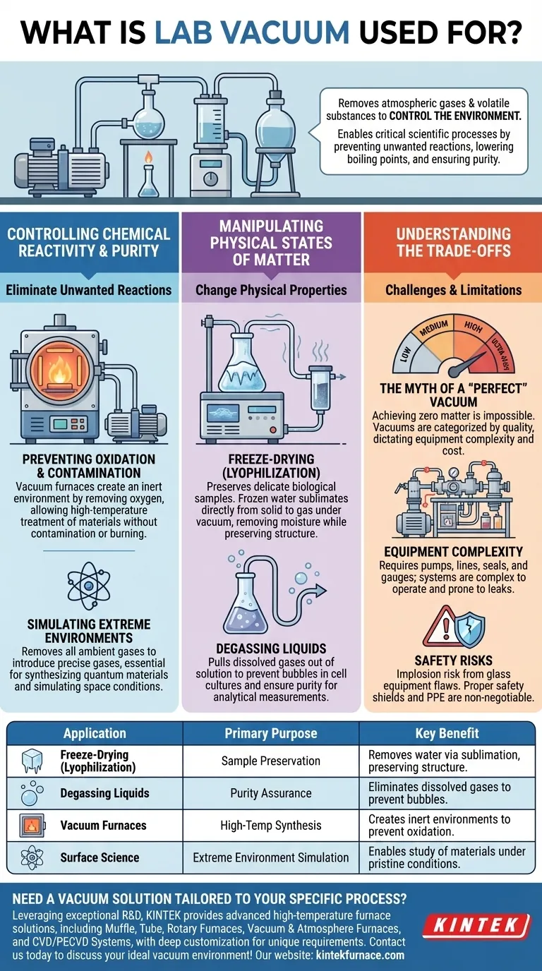 Para que serve o vácuo de laboratório? Dominando o Controle Ambiental para Pureza e Precisão Guia Visual