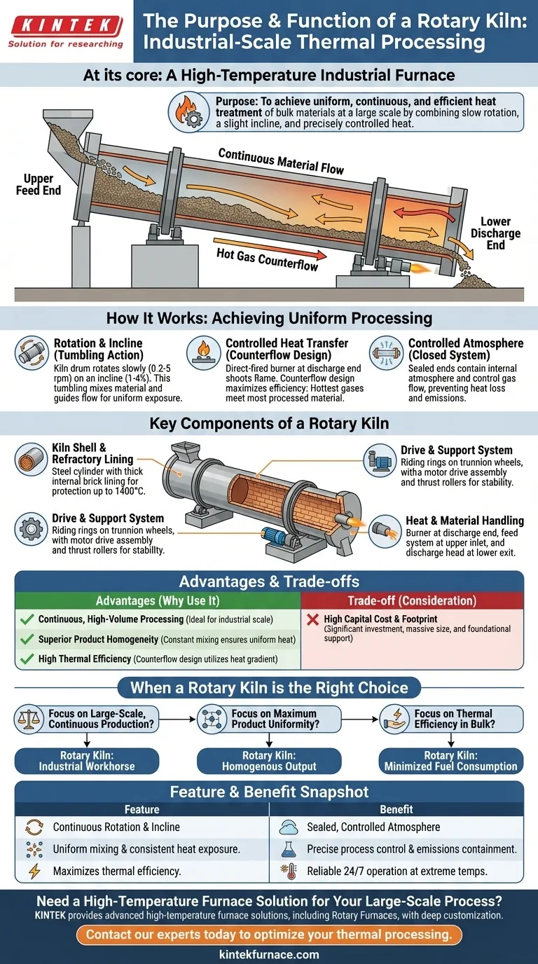 What is the purpose of a rotary kiln? Achieve Large-Scale, Uniform Thermal Processing Visual Guide