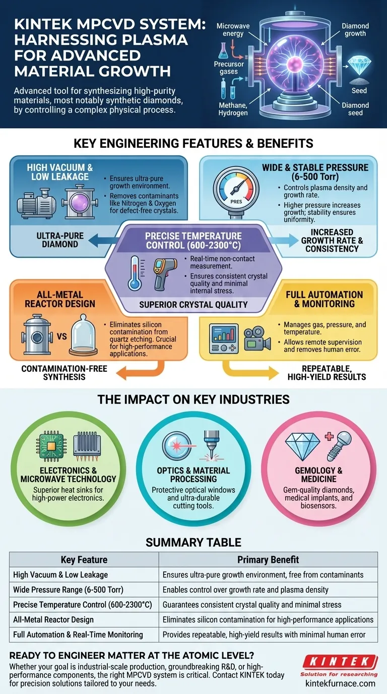 Quais são algumas das principais características e benefícios do sistema de deposição química a vapor por plasma de micro-ondas? Alcance uma Síntese de Materiais Inigualável Guia Visual