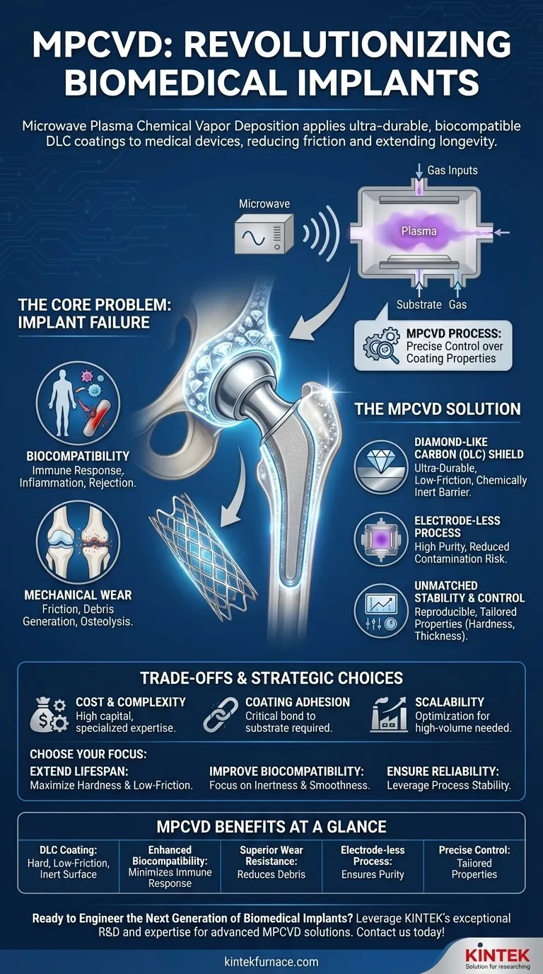 How does MPCVD contribute to advancements in the biomedical field? Engineering Safer, Longer-Lasting Implants Visual Guide