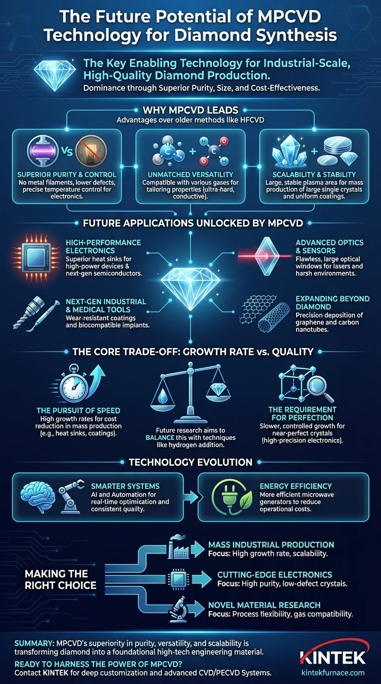 Qual potencial futuro a tecnologia MPCVD detém para a síntese de diamantes? Desbloqueie Eletrônicos e Materiais de Próxima Geração Guia Visual