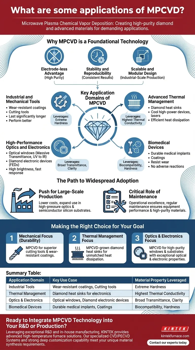 MPCVD의 응용 분야는 무엇입니까? 첨단 엔지니어링을 위한 고순도 다이아몬드 활용 시각적 가이드