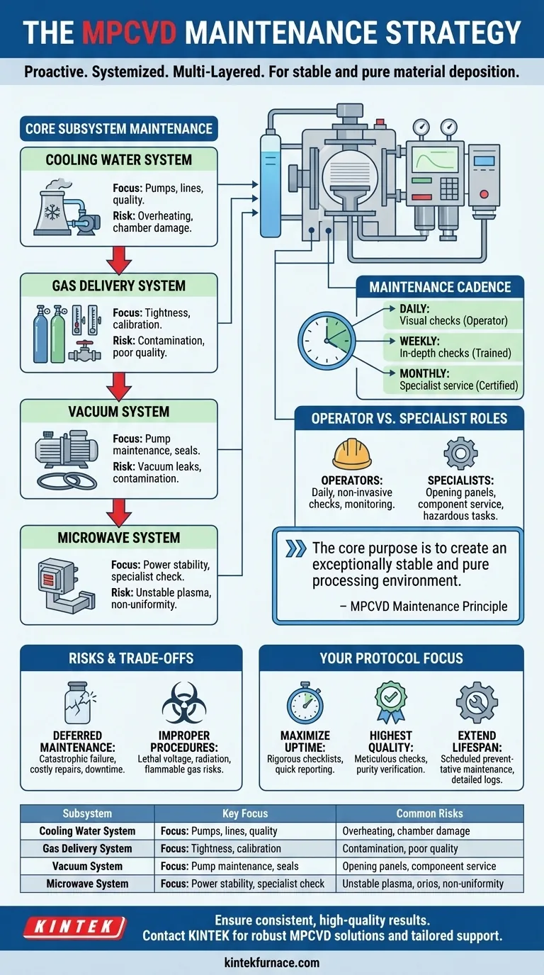 MPCVD装置を維持するための全体的なアプローチは何ですか？最高の性能を実現するためのプロアクティブな戦略 ビジュアルガイド