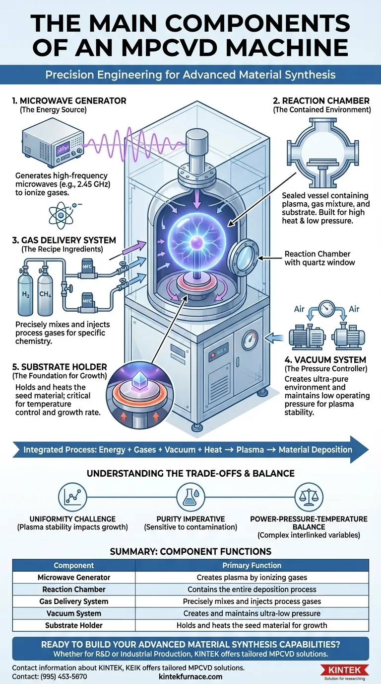 What are the main components of an MPCVD machine? Unlock the Secrets of Diamond Synthesis Visual Guide