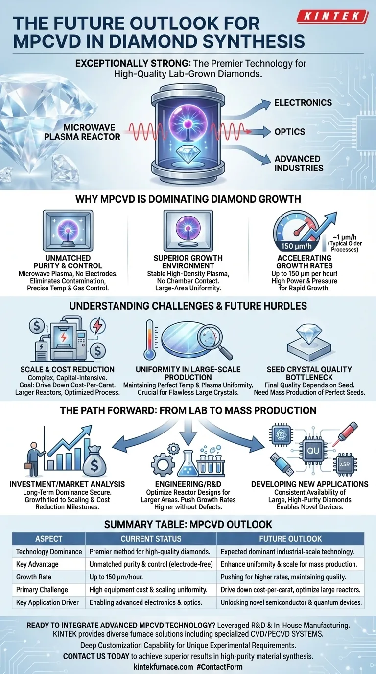 ما هو التوقعات المستقبلية لتقنية MPCVD في تخليق الماس؟ توسيع نطاق إنتاج الماس عالي النقاء دليل مرئي