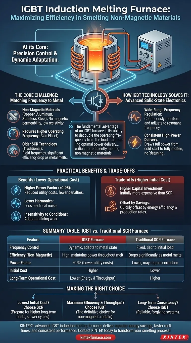 Como o forno de fusão por indução IGBT melhora a eficiência na fundição de materiais não magnéticos? Maximize sua Taxa de Fusão e Economia de Energia Guia Visual
