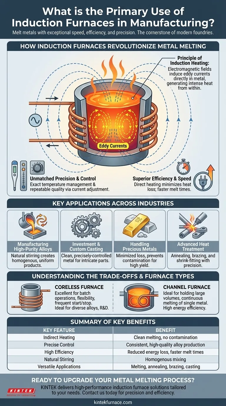 제조 산업에서 유도 가열로의 주요 용도는 무엇입니까? 빠르고 깨끗한 금속 용융 달성 시각적 가이드